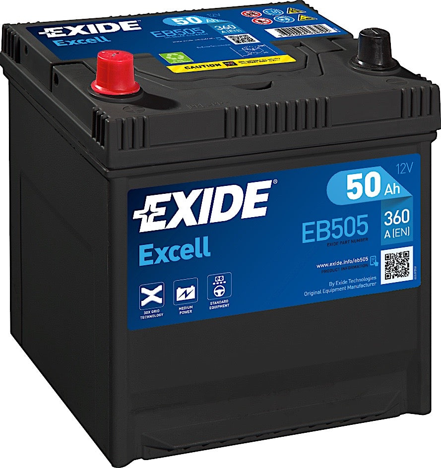 Exide Excell EB505 12V 50Ah 360A/EN