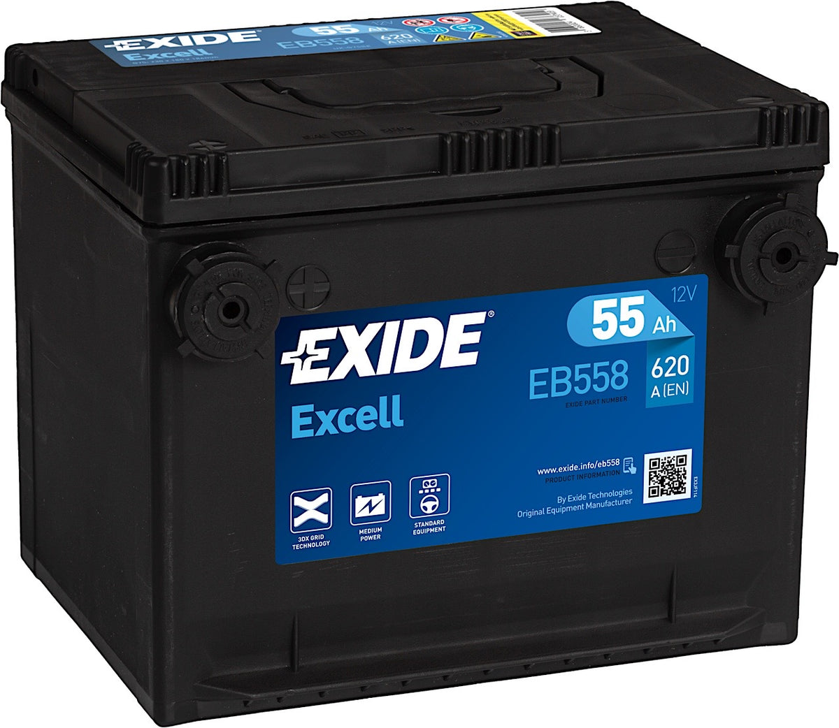 Exide Excell EB558 12V 55Ah 620A/EN