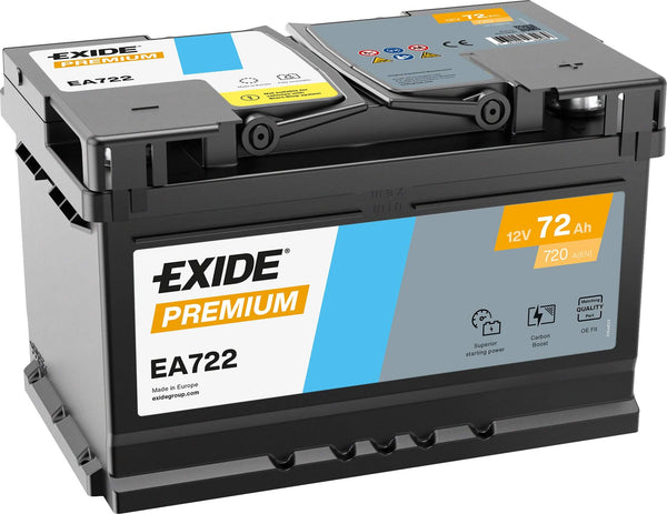 Exide Premium EA722 12V 72Ah 720A/EN Autobatterie