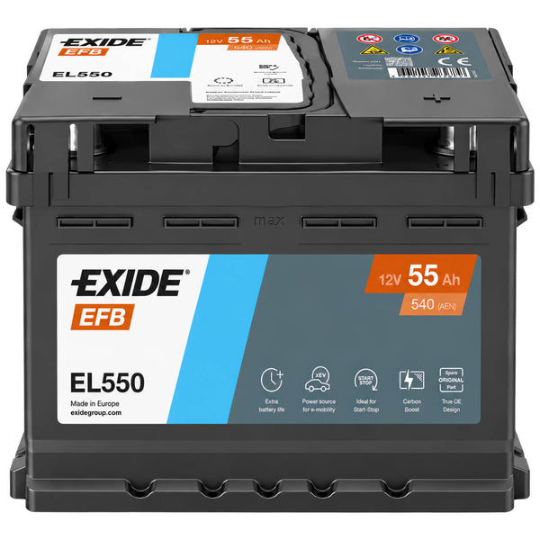Exide Start-Stop EL550 EFB 12V 55Ah 540A/EN Autobatterie
