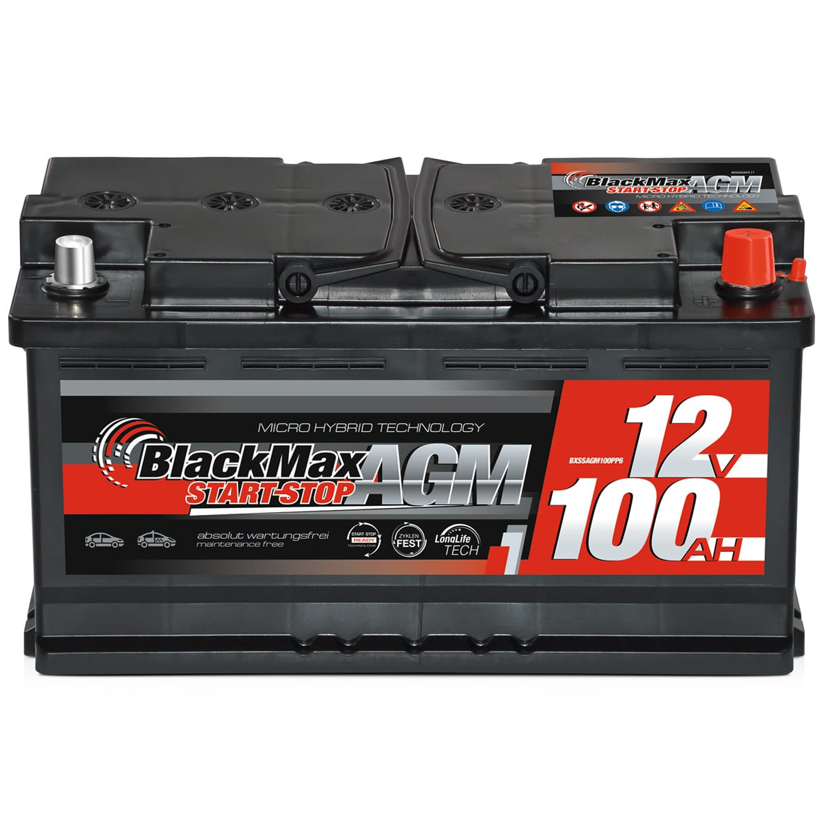 Autobatterie AGM 12V 100Ah BlackMax automotive für Start-Stop 95Ah