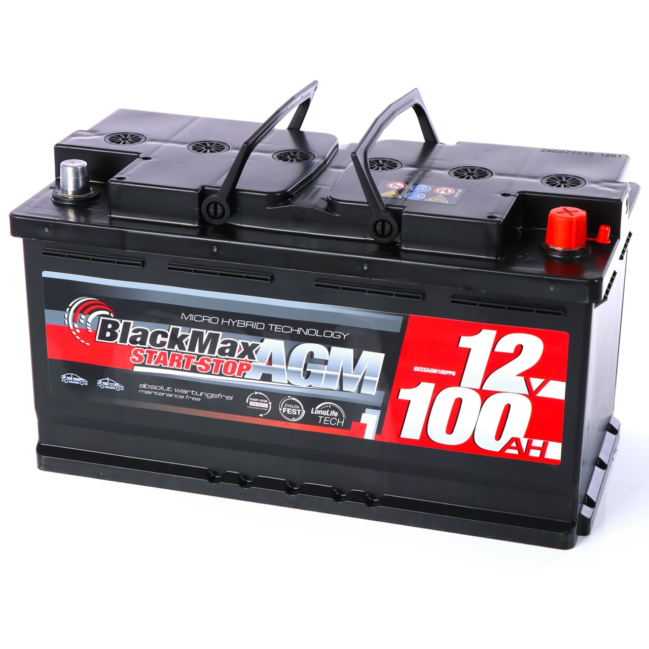 Autobatterie AGM 12V 100Ah BlackMax automotive für Start-Stop 95Ah