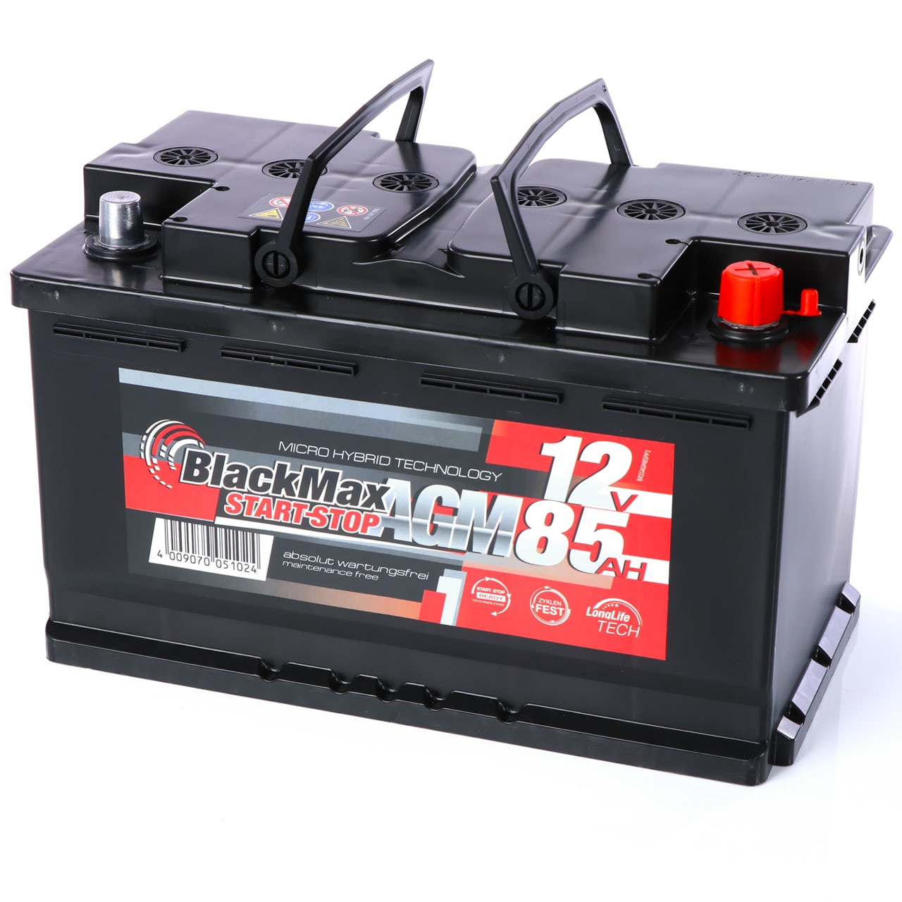 Autobatterie Start-Stop 12V 90Ah 850A EN Novo AGM Starterbatterie  Wartungsfrei