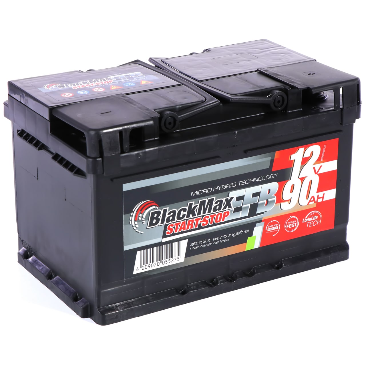 intAct Autobatterie 12V 90Ah 720A, 30% mehr Startleistung