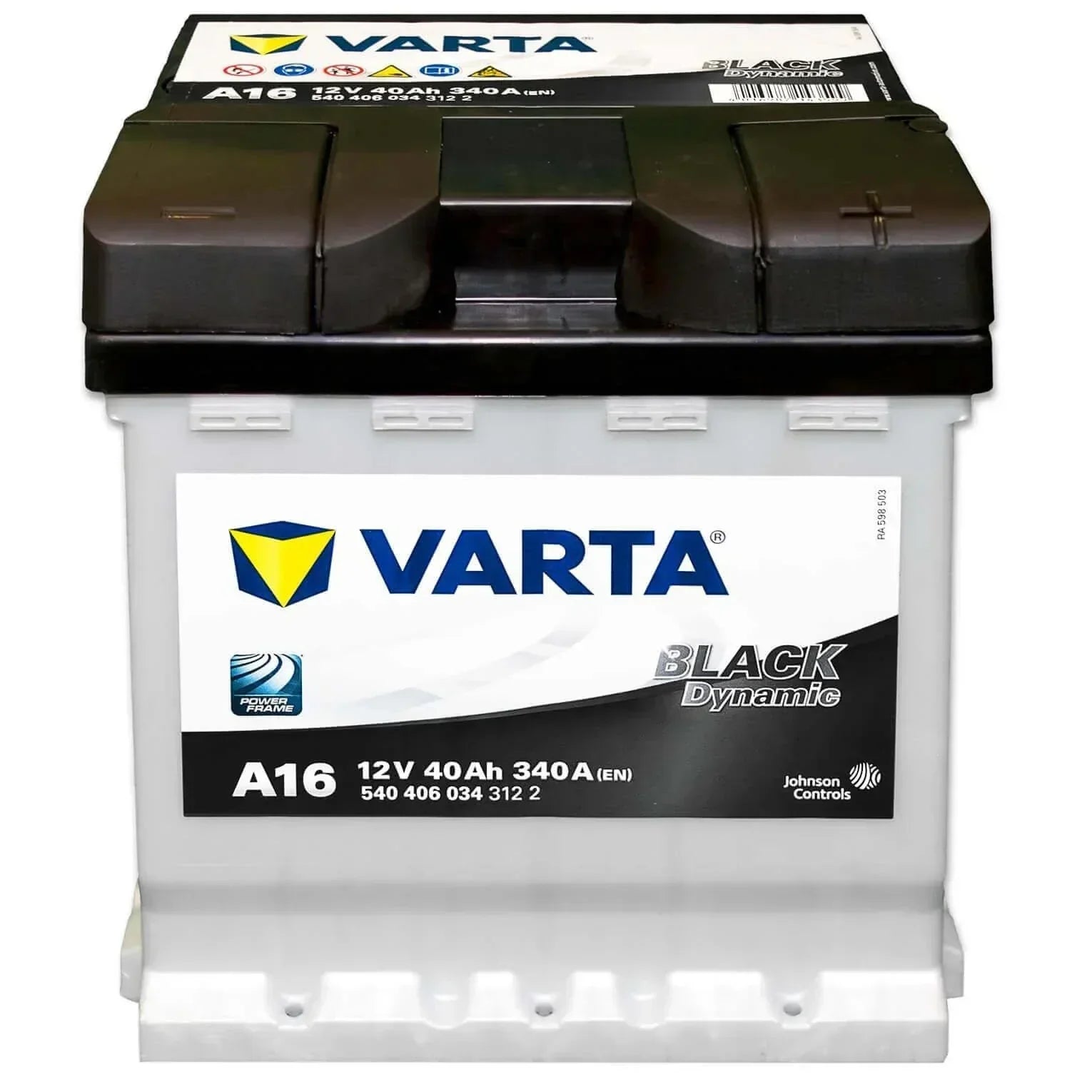 Batterie Voiture Varta Black Dynamic A16 - 12V 40Ah 340A - Dimensions 175x175x190 Mm - Pour Petites Et Moyennes Voitures