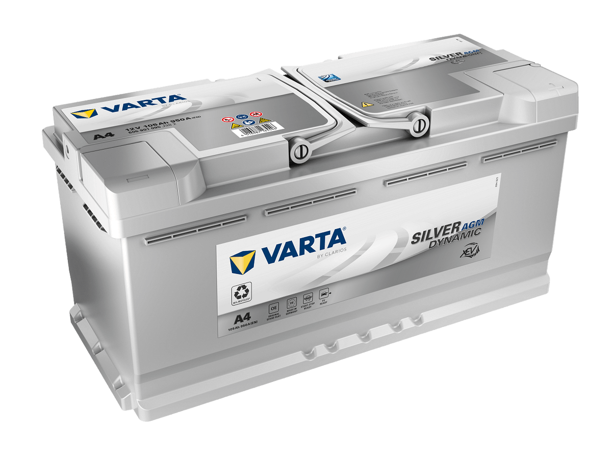 Varta A4 Silver Dynamic AGM 12V 105Ah 950A/EN ersetzt Varta H15