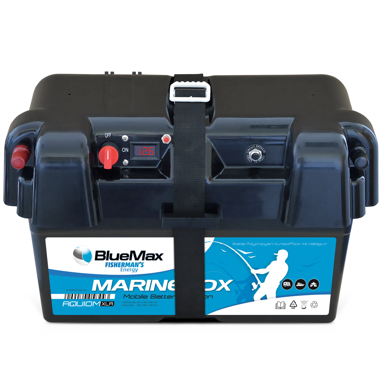 BLUEMAX Fisherman's Energy Marine Batteriebox XL mit Ladezustandsanzeige