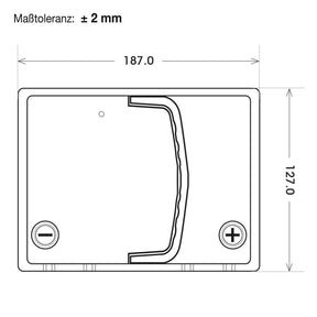 Bordnetzbatterie SilverMax EV A40-03 12V 40Ah technische Zeichnung oben