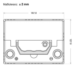 Bordnetzbatterie SilverMax EV A40-13 12V 40Ah technische Zeichnung oben