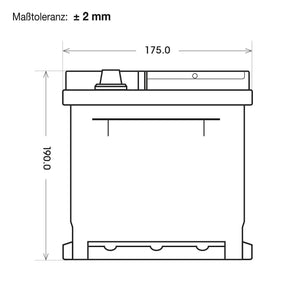 Bordnetzbatterie SilverMax EV AGM 12V 80Ah technische Zeichnung Seite