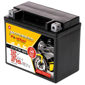 Motorradbatterie Panther GEL CTX12-BS 51012 12V 12Ah Seite rechts