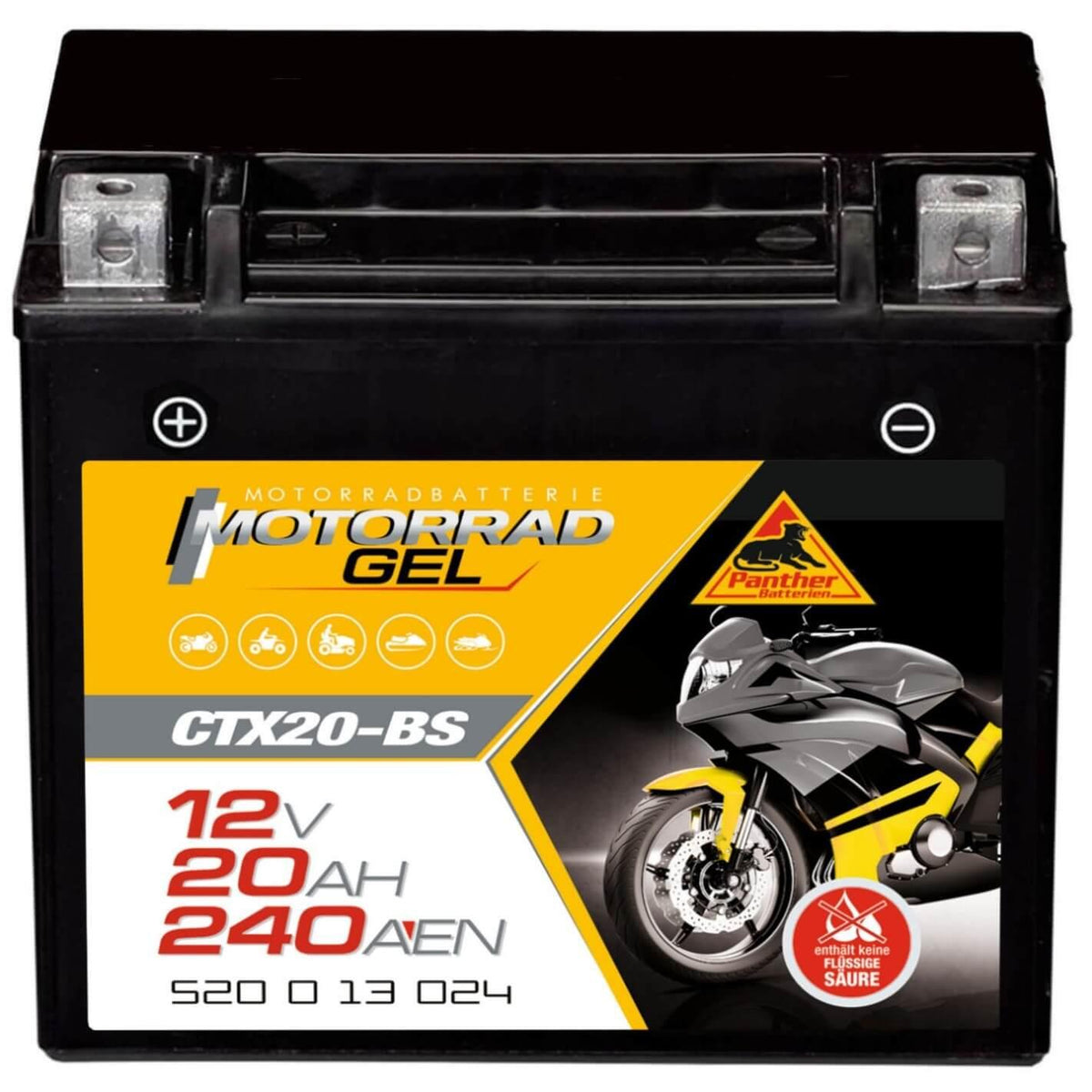 Panther Motorrad CTX20-BS 52013 GEL 12V 18Ah 240A/EN