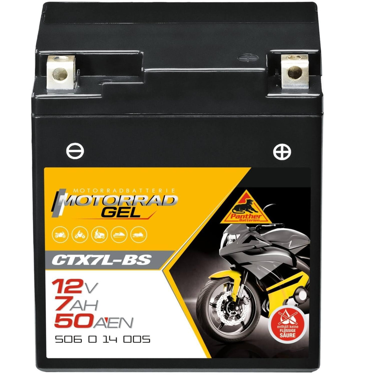 Panther Motorrad CTX7L-BS 50614 GEL 12V 7Ah 50A/EN