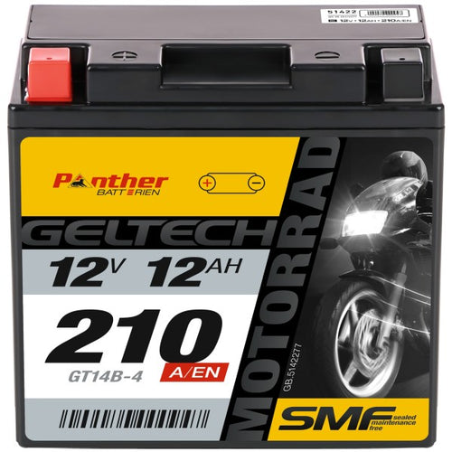 Panther Motorrad GT14B-4 51422 GEL 12V 12Ah 210A/EN Motorradbatterie