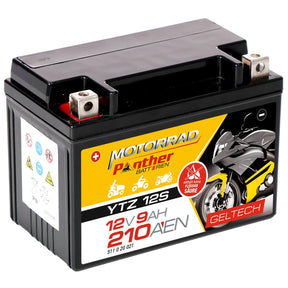 Motorradbatterie Panther GEL YTZ12S 51120 12V 9Ah Seite links