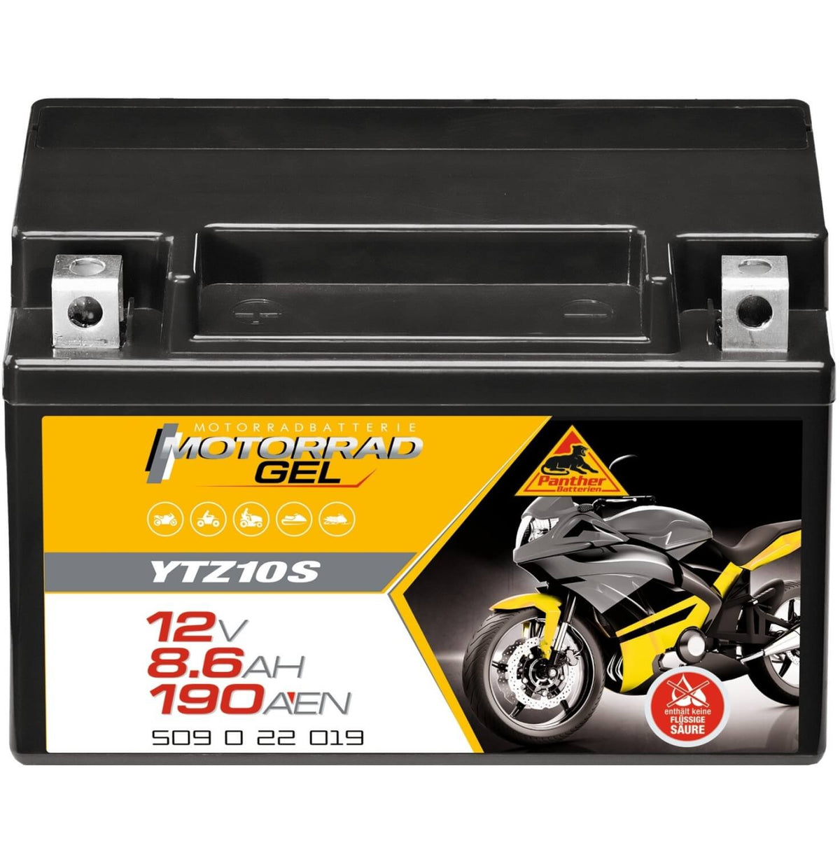 Wartungsfreie Batterie WM Motor 6-FM-10 196x61x114mm 12V 10Ah -   - Motorradladen