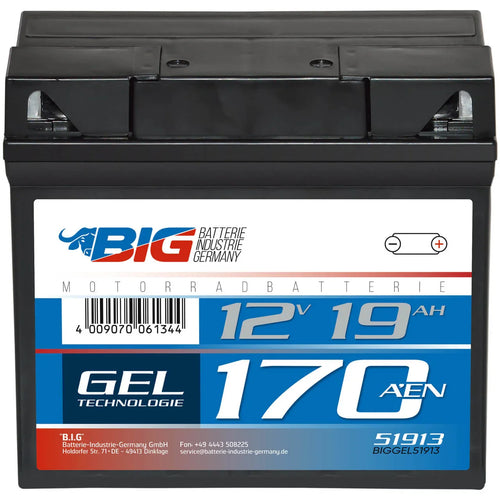 BIG 51913 GEL 12V 19Ah 170A/EN Motorradbatterie