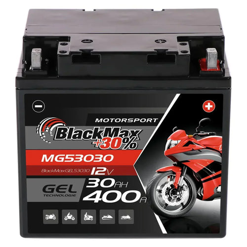 BlackMax +30% Motorsport 53030 GEL 12V 30Ah 400A/EN Motorradbatterie