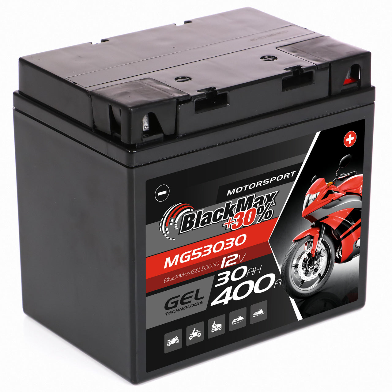 BlackMax +30% Motorsport 53030 GEL 12V 30Ah 400A/EN
