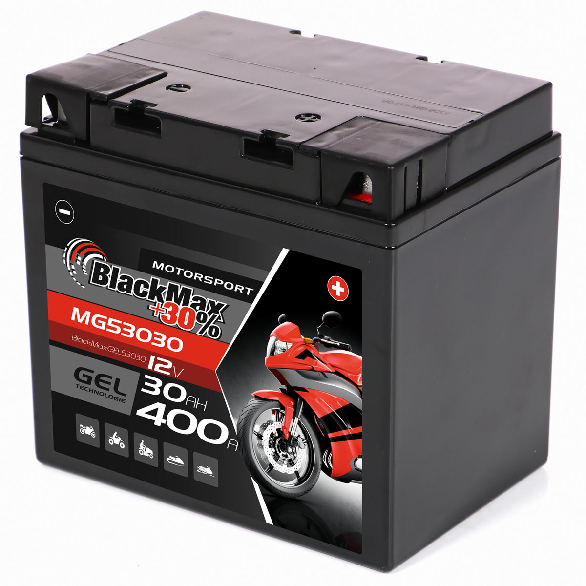 BlackMax +30% Motorsport 53030 GEL 12V 30Ah 400A/EN