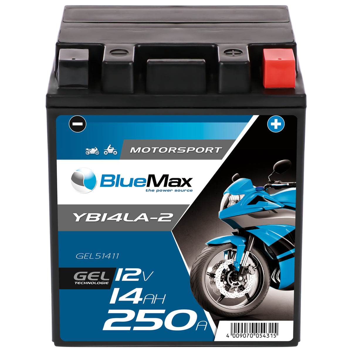 BLUEMAX Motorsport 51411 GEL 12V 14Ah 250A/EN