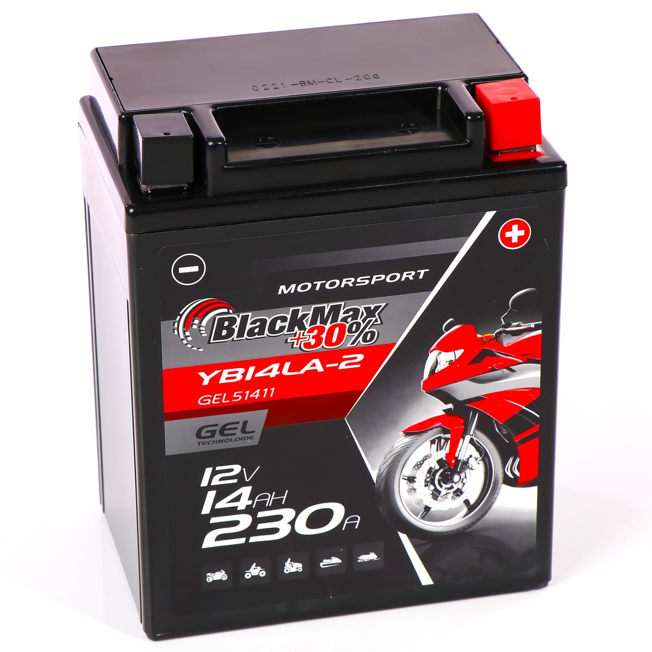 BlackMax YB14LA-2 Motorradbatterie GEL 12V 14Ah CB14LA-2