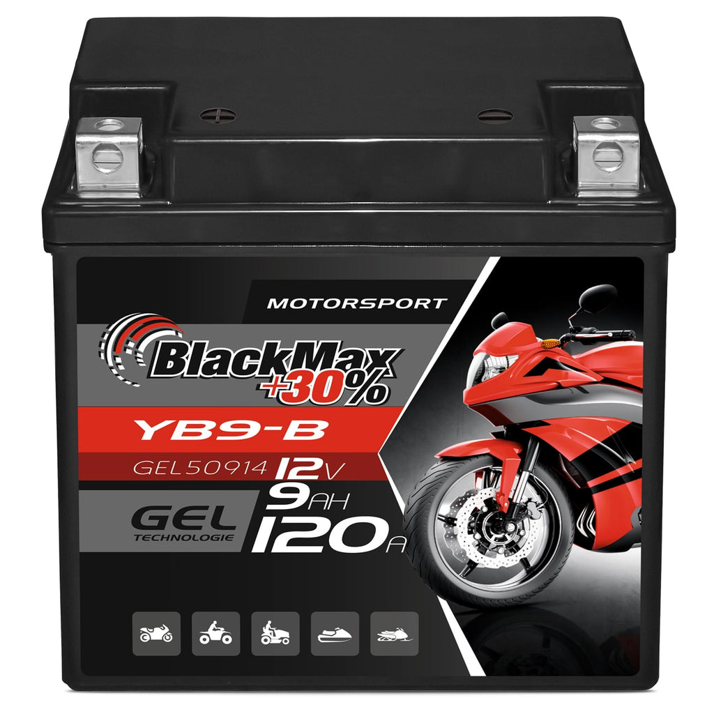 BlackMax 50914 GEL Batterie 12V 9Ah YB9-B, 12N9-4B-1