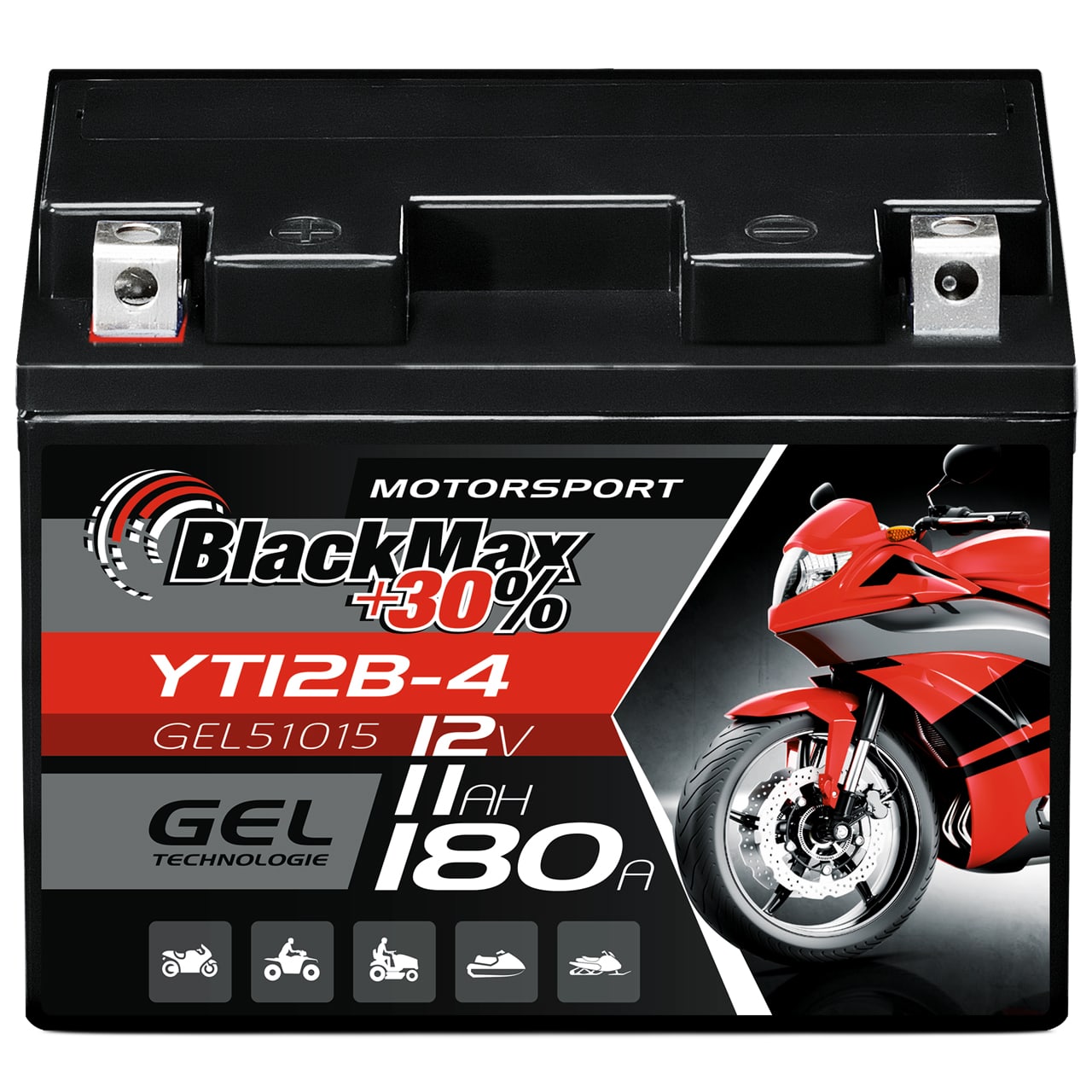 BlackMax +30% Motorsport 51015 GEL 12V 11Ah 180A/EN