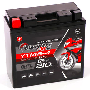 BlackMax +30% Motorsport YT14B-4 51422 GEL 12V 12Ah 210A/EN