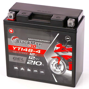 BlackMax +30% Motorsport YT14B-4 51422 GEL 12V 12Ah 210A/EN