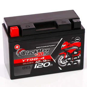 Motorradbatterie BlackMax Motorsport GEL YT9B-4 50815 12V 9Ah Seite links