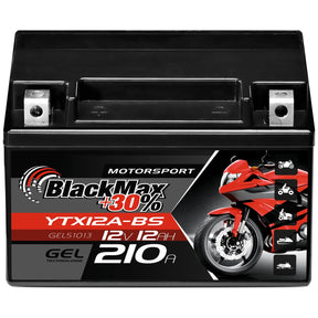 BlackMax +30% Motorsport 51013 GEL 12V 12Ah 210A/EN