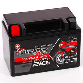 BlackMax +30% Motorsport YTX12A-BS 51013 GEL 12V 12Ah 210A/EN