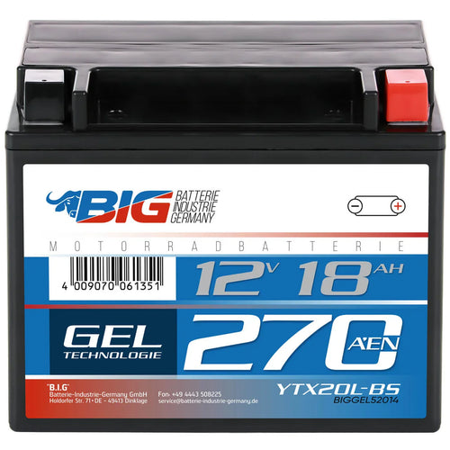 BIG 52014 GEL 12V 18Ah 270A/EN Motorradbatterie