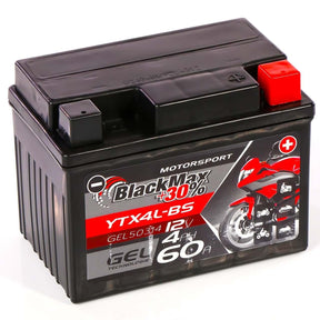 BlackMax +30% Motorsport YTX4L-BS 50314 GEL 12V 4Ah 60A/EN