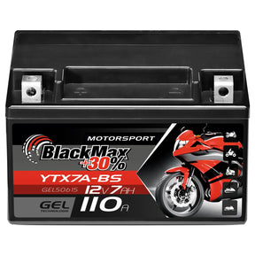 BlackMax +30% Motorsport YTX7A-BS 50615 GEL 12V 7Ah 110A/EN