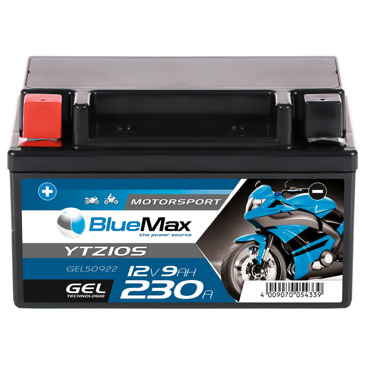 BLUEMAX Motorsport 50922 GEL 12V 9Ah 230A/EN