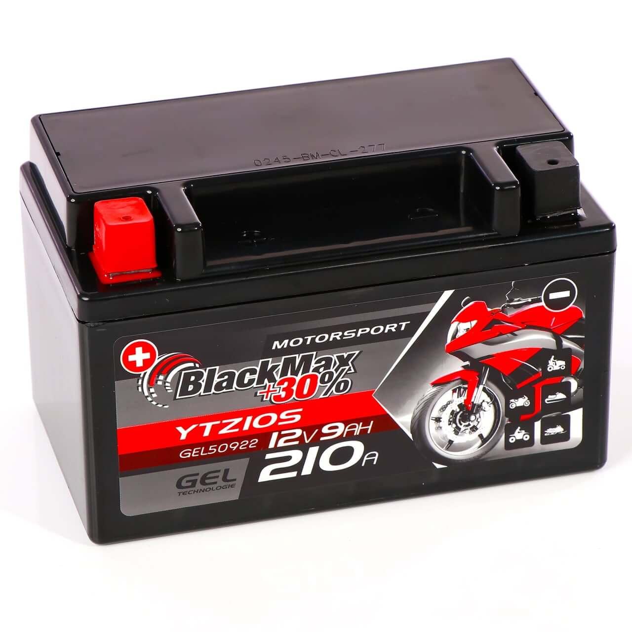 BlackMax +30% Motorsport YTZ10S 50922 GEL 12V 9Ah 210A/EN Motorradbatterie
