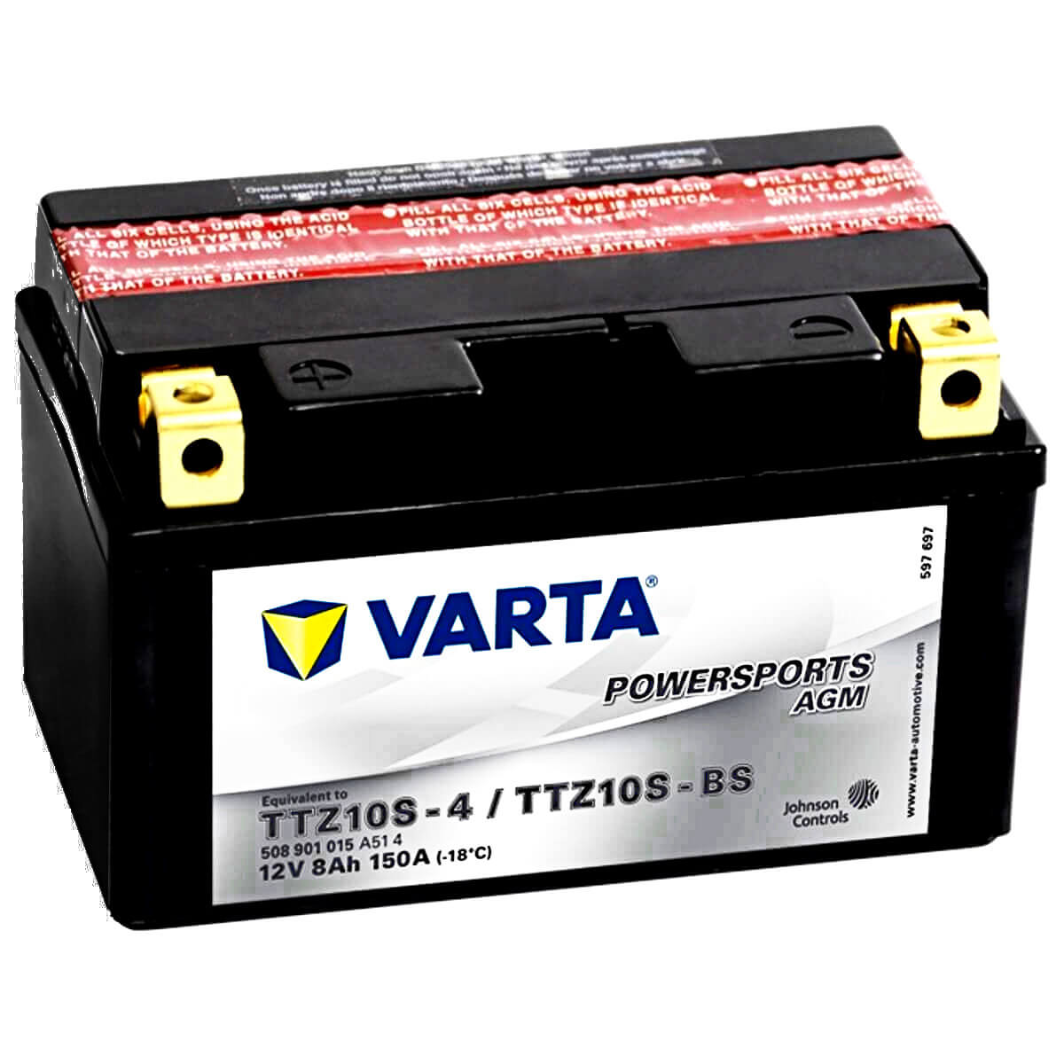 Varta Powersports 508901 AGM 12V 8Ah 150A