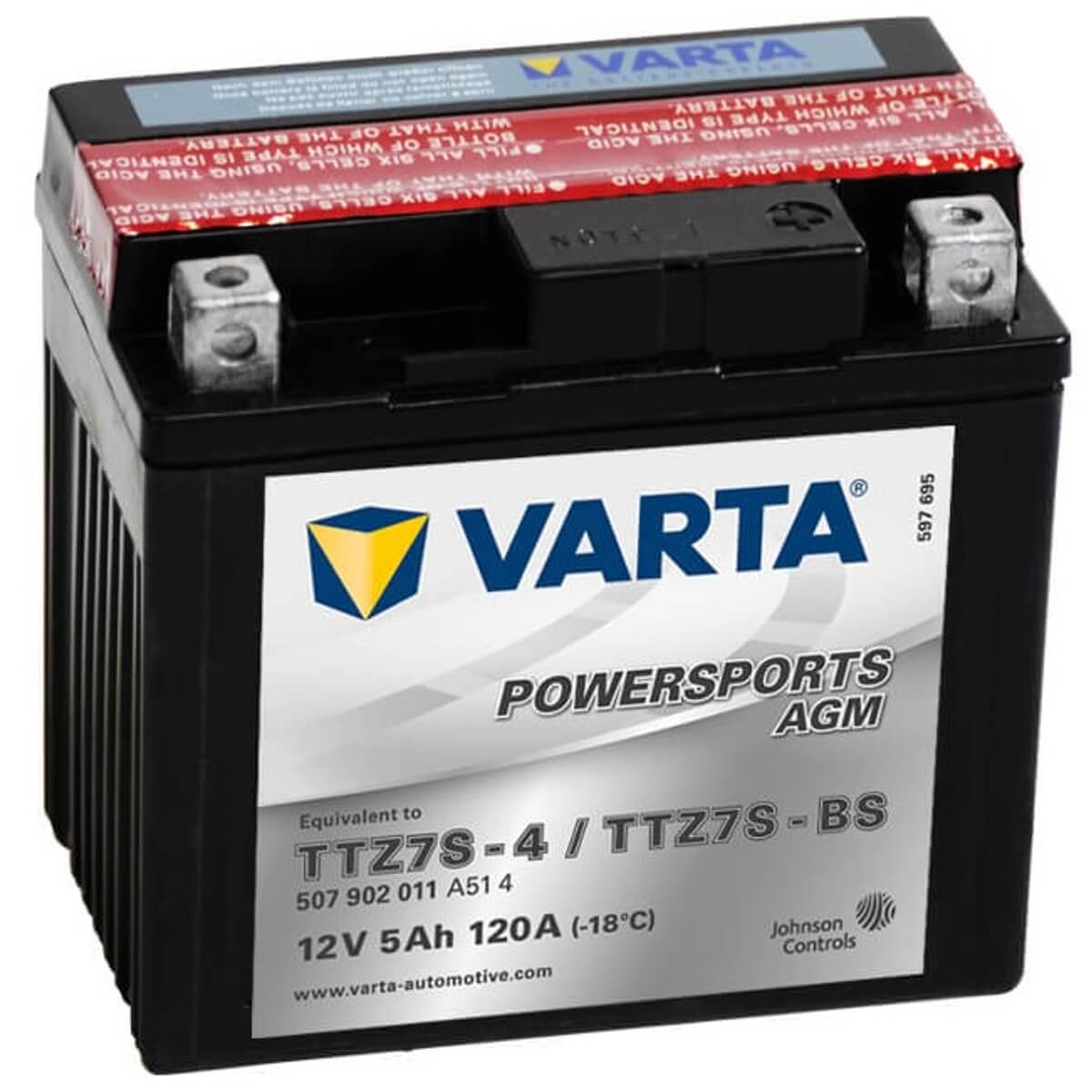 Varta Powersports 507902 AGM 12V 5Ah 120A