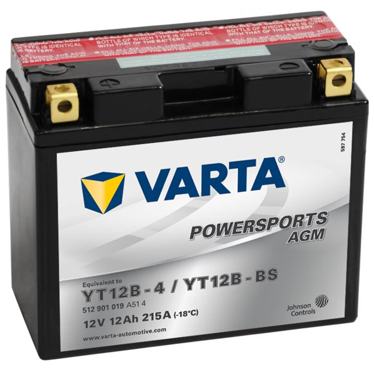 Varta Powersports 512901 AGM 12V 12Ah 215A