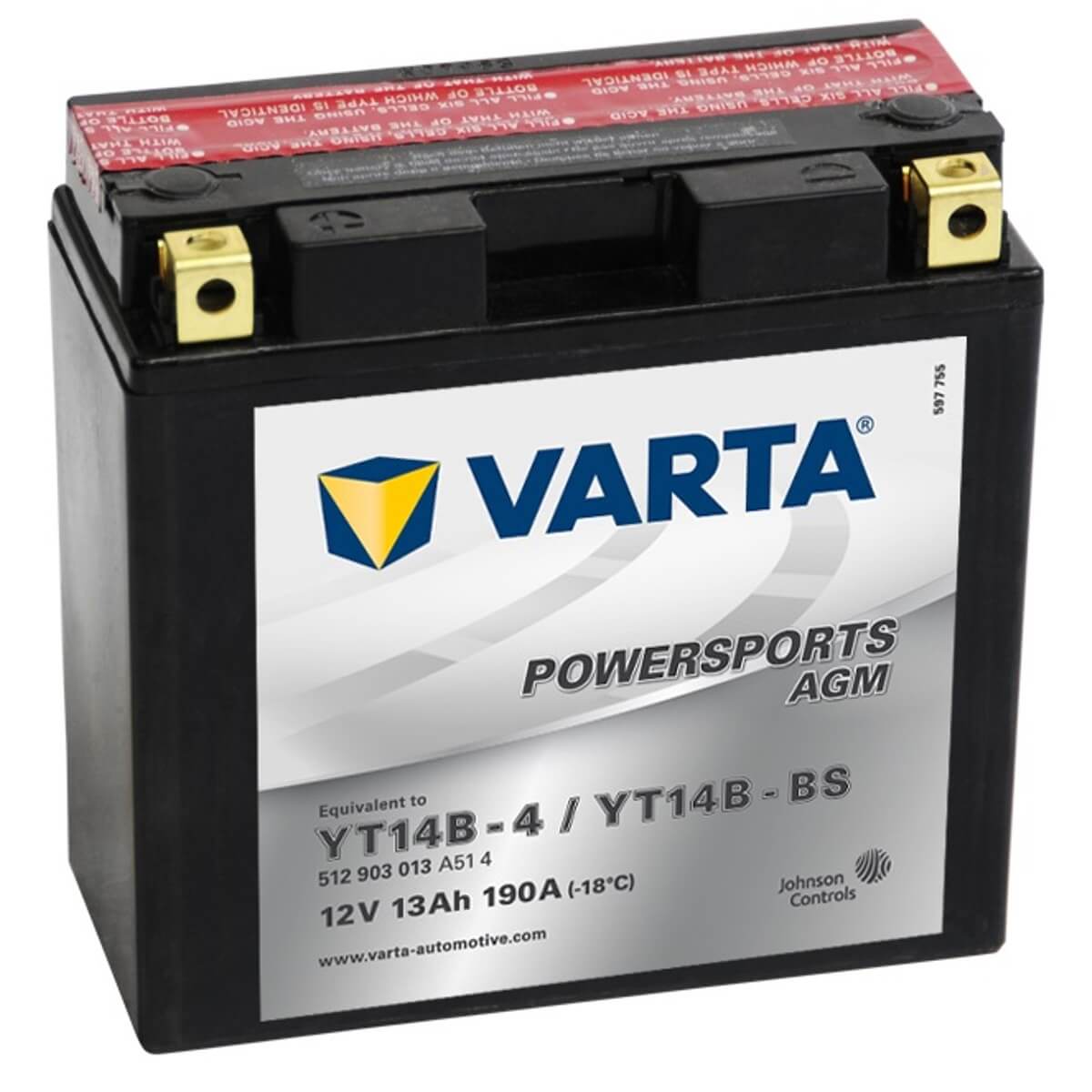 Varta Powersports 512903 AGM 12V 12Ah 190A