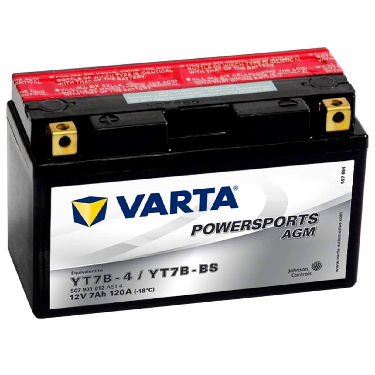 Varta Powersports 507901 AGM 12V 7Ah 120A