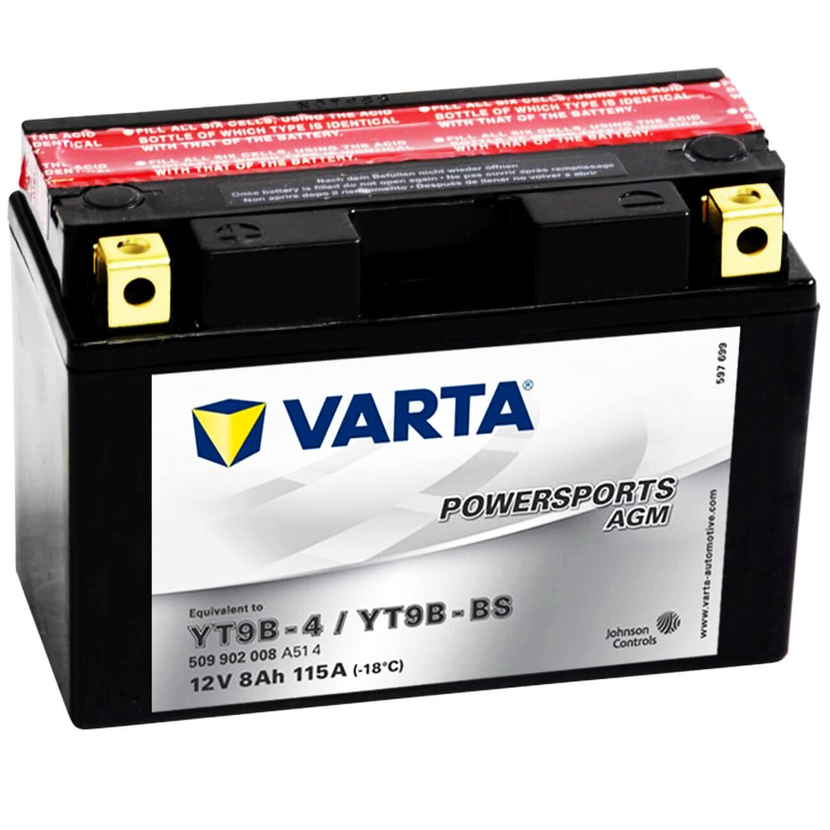 Varta Powersports 509902 AGM 12V 8Ah 115A