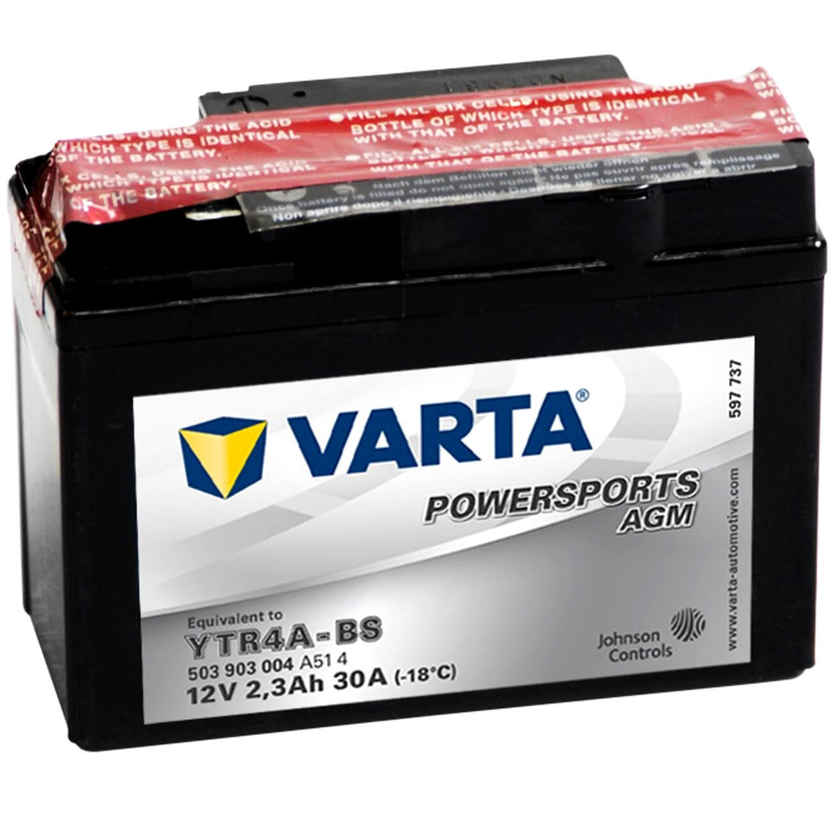 Varta YTR4A-BS Motorradbatterie AGM 12V 3Ah