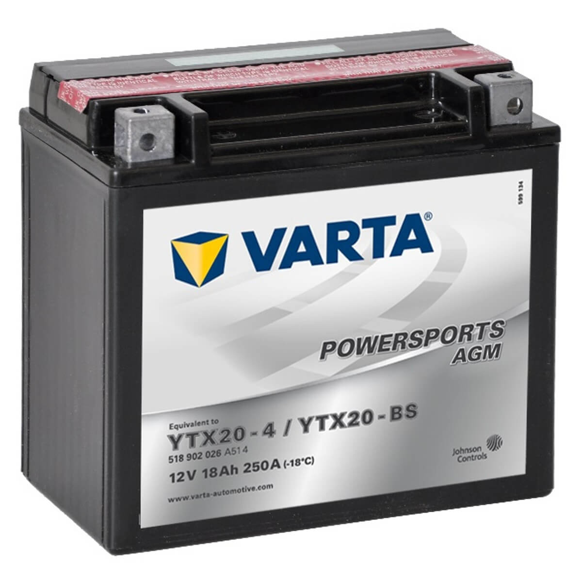 Varta Powersports 518902 AGM 12V 18Ah 250A