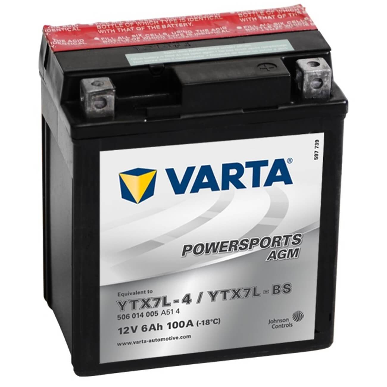 Varta Powersports 50614 AGM 12V 6Ah 100A