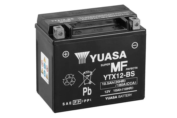 YUASA MF YTX12-BS AGM 12V 10Ah 180A/EN Motorradbatterie