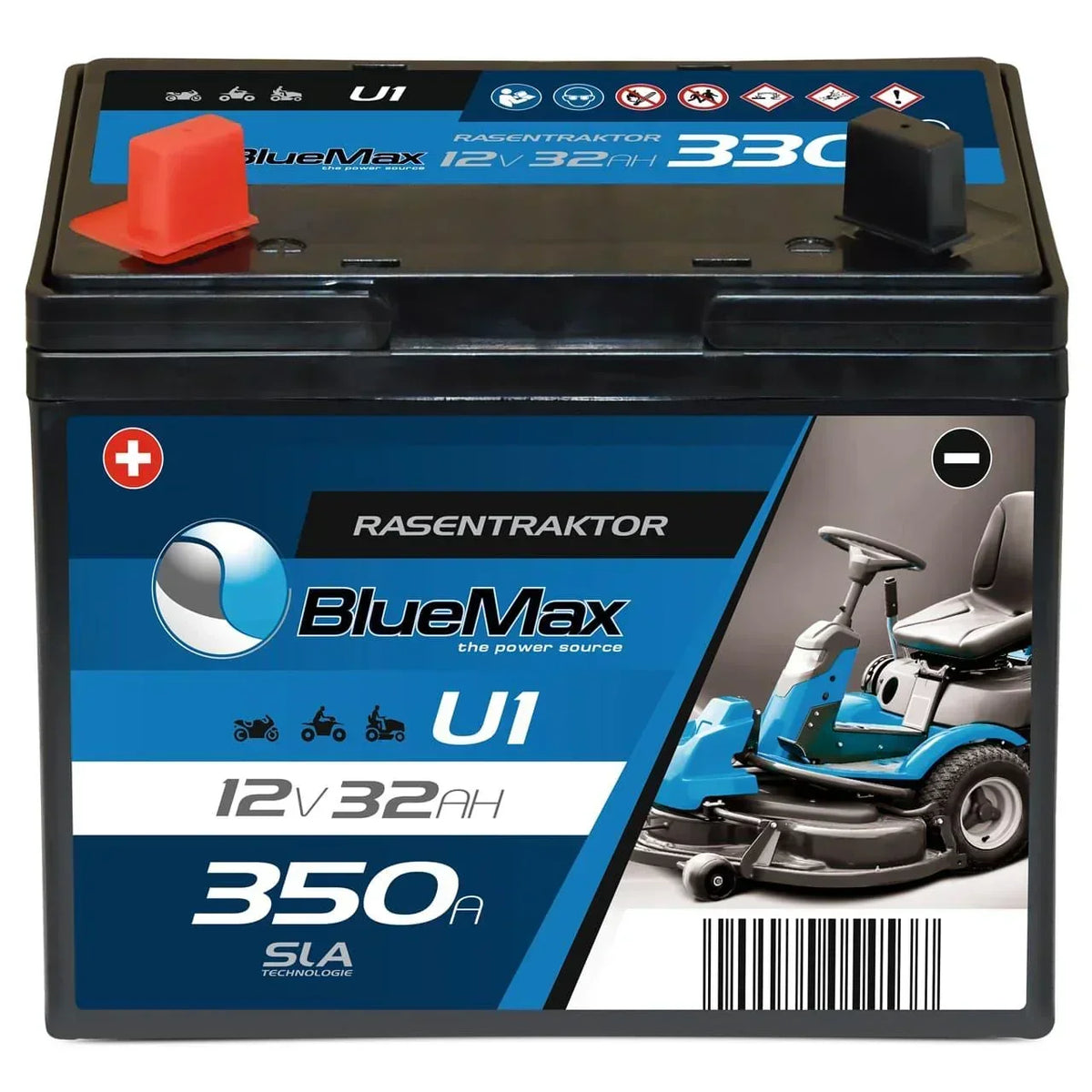BLUEMAX U1 12V 32Ah 350A/EN Rasentraktor Batterie