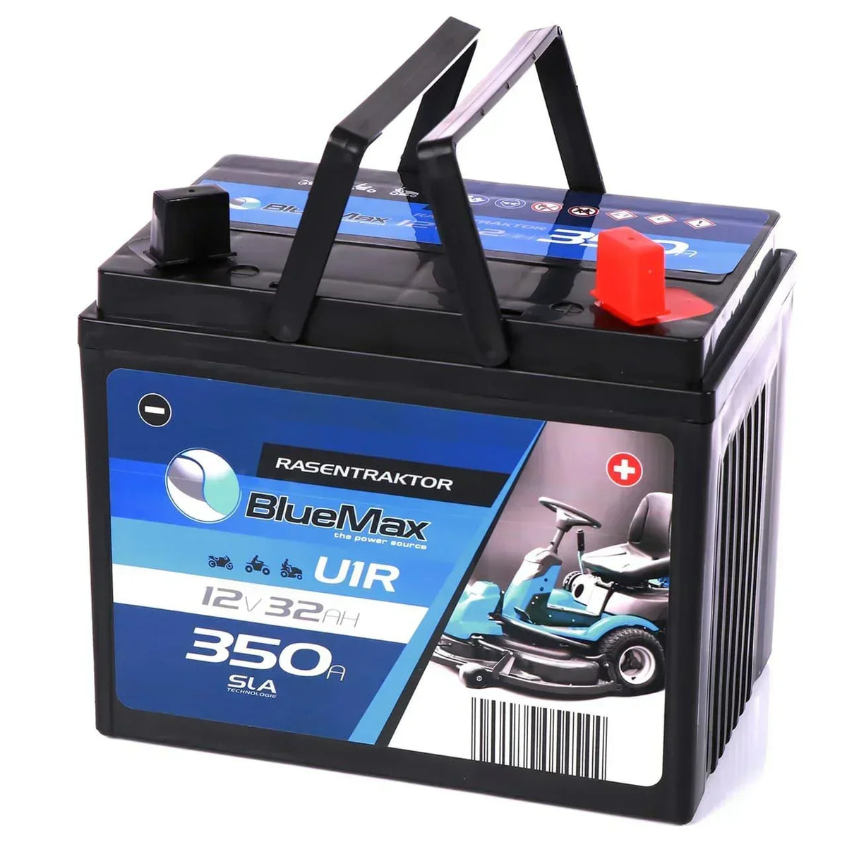 Rasentraktor Batterie BLUEMAX U1R 12V 32Ah Seite rechts